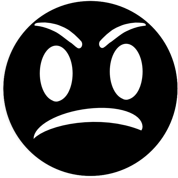 Black Angry Emoji Graphic PNG