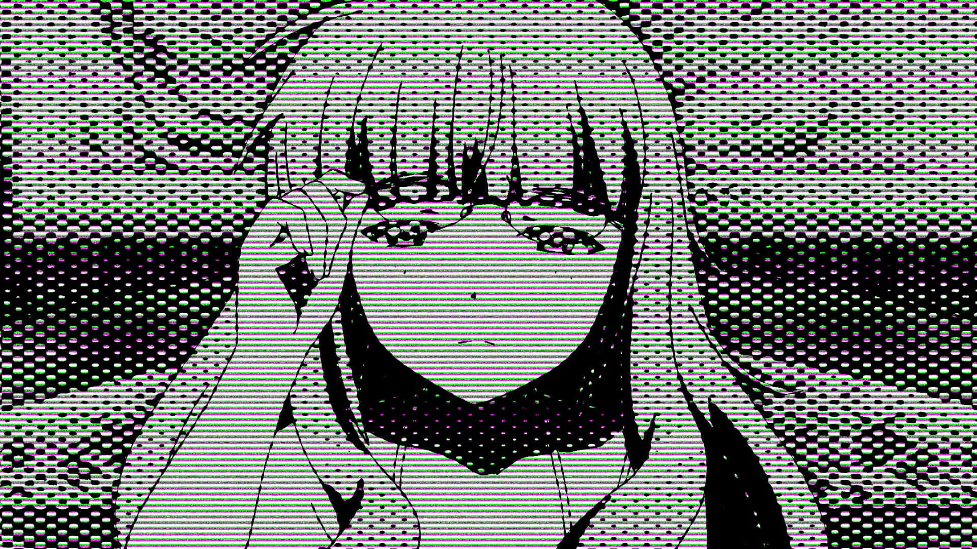 Chicade Anime En Foto De Perfil Con Gafas Negras. Fondo de pantalla