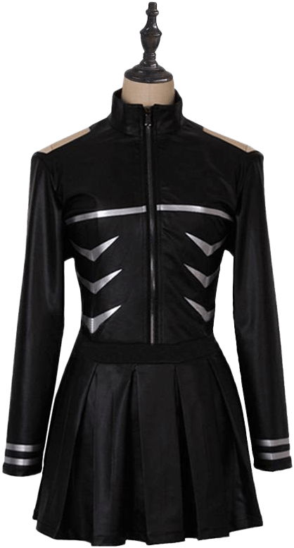 Black Anime Uniform Jacket Skirt PNG