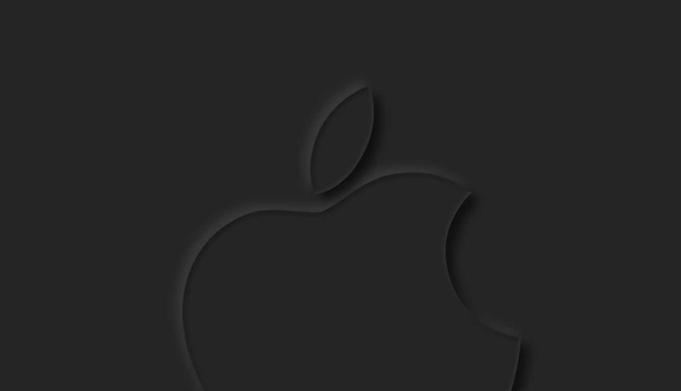 Flat Black Apple Logo In Black Wallpaper