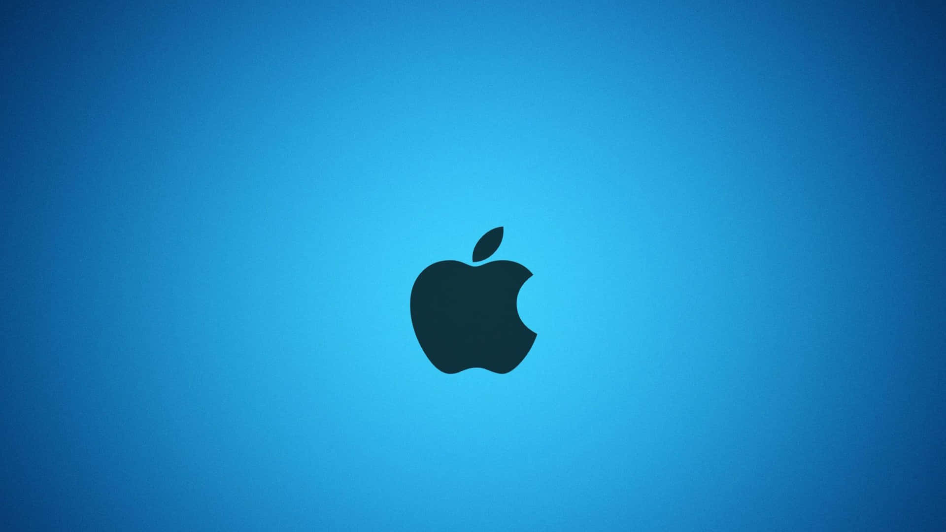 Logode Apple Negro En Gradiente Azul. Fondo de pantalla