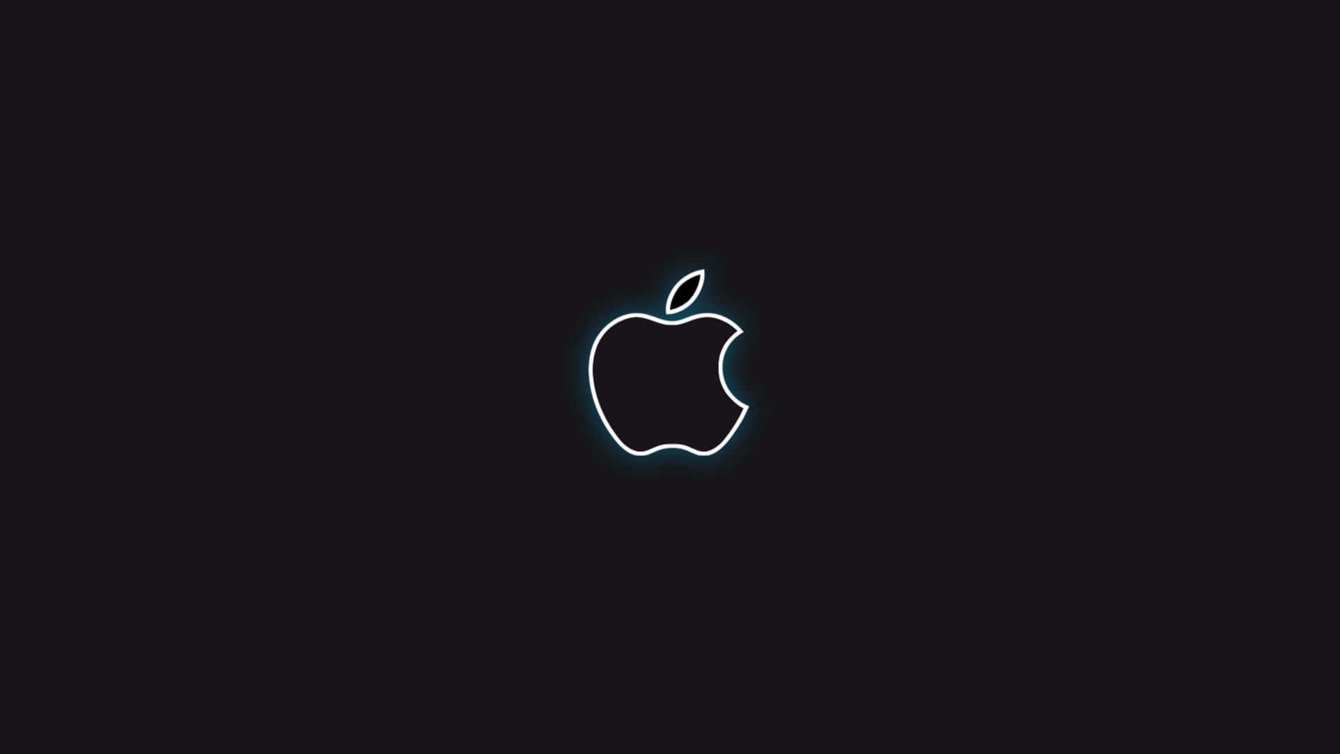 Download Black Apple Logo With White Outline Wallpaper | Wallpapers.com