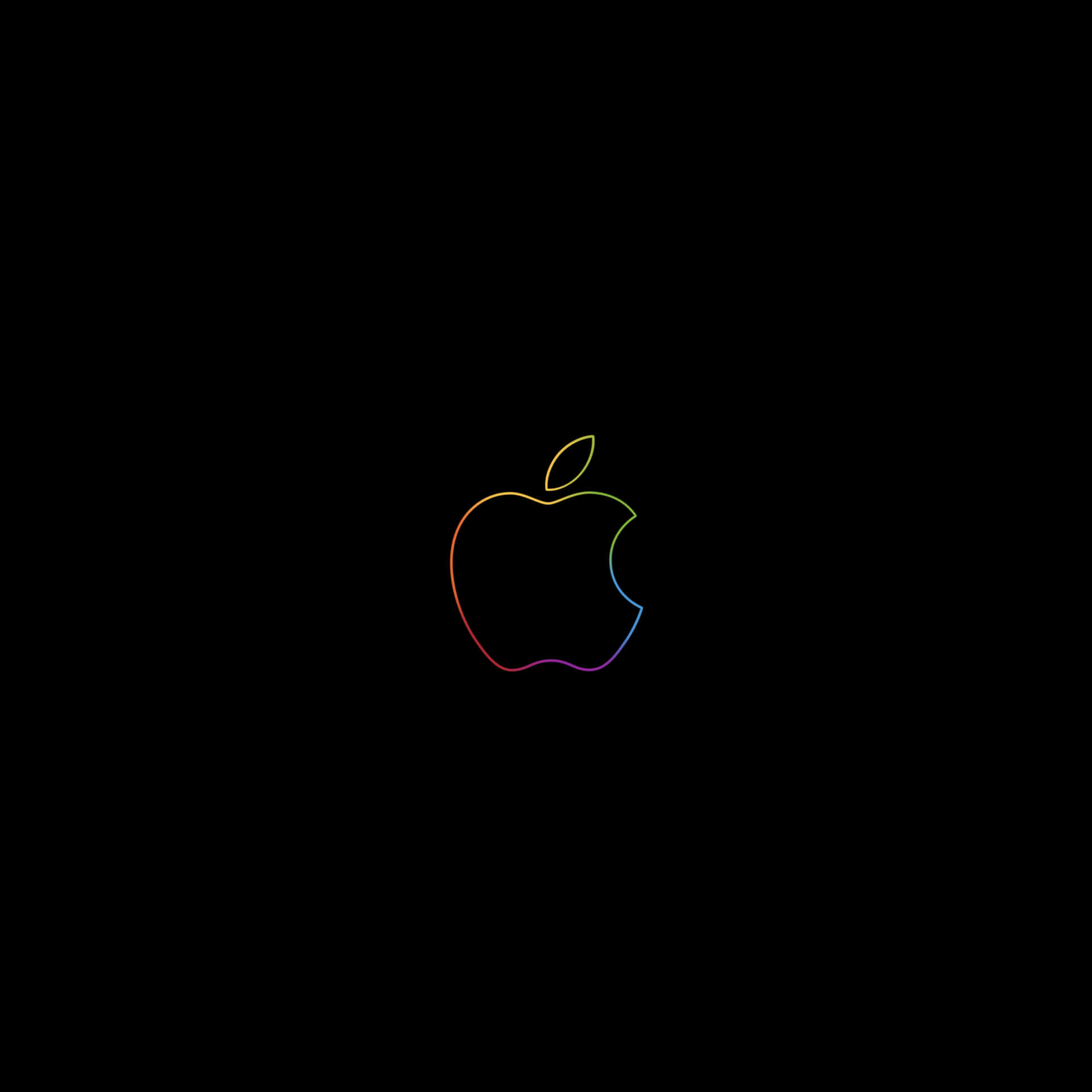 Sort Apple Logo Med Levende Kontur til din computer Wallpaper
