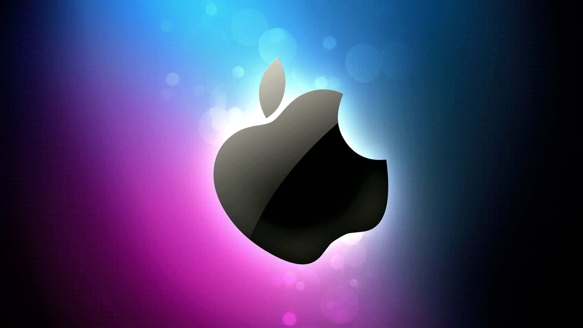 Black Apple Logo In Purple And Blue Wallpaper