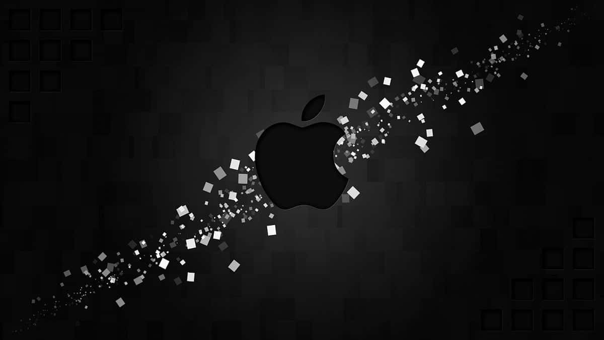 Black Apple Logo With White Glitters Wallpaper
