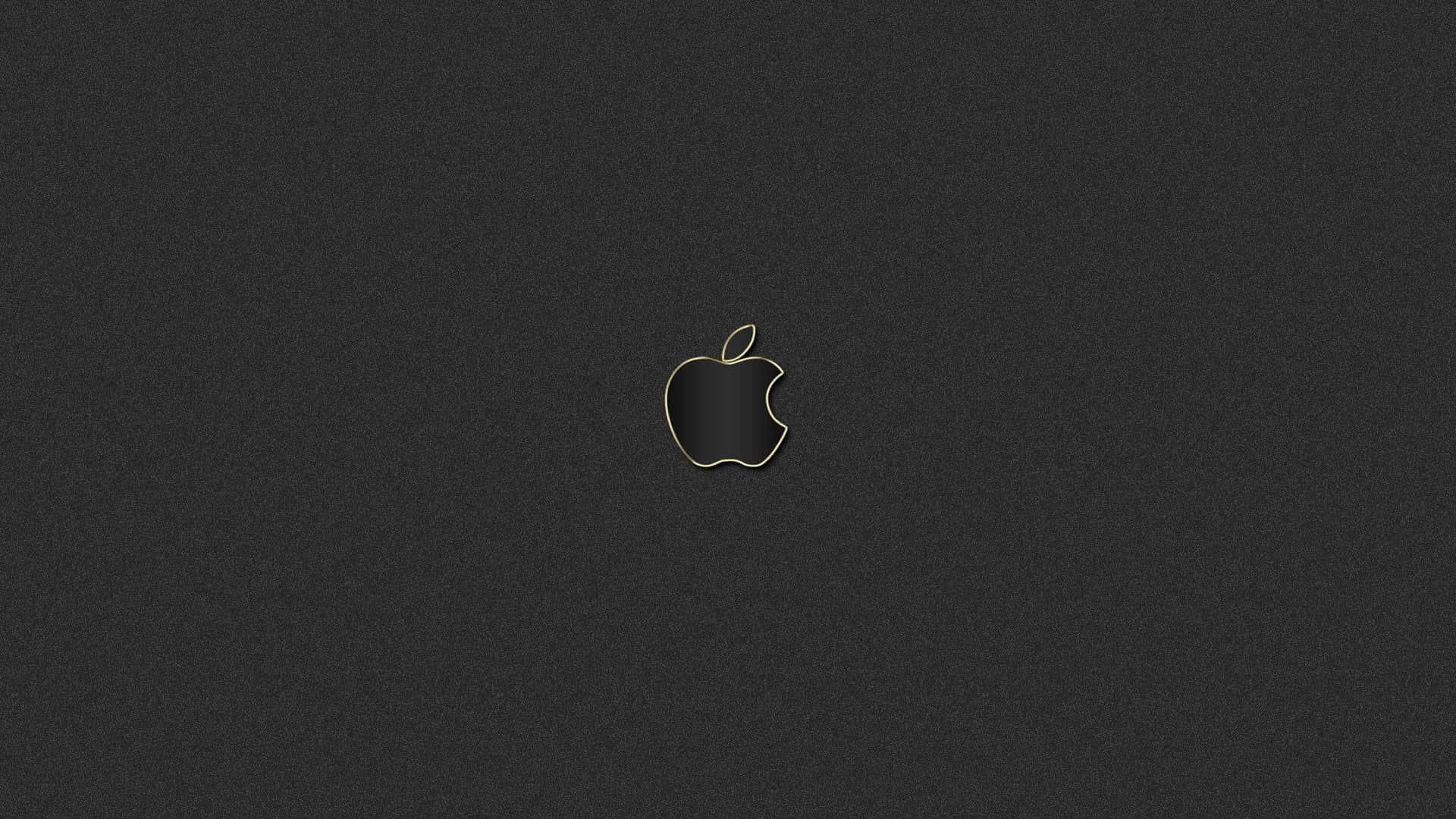 Logode Apple En Negro Sobre Fondo Gris Oscuro. Fondo de pantalla