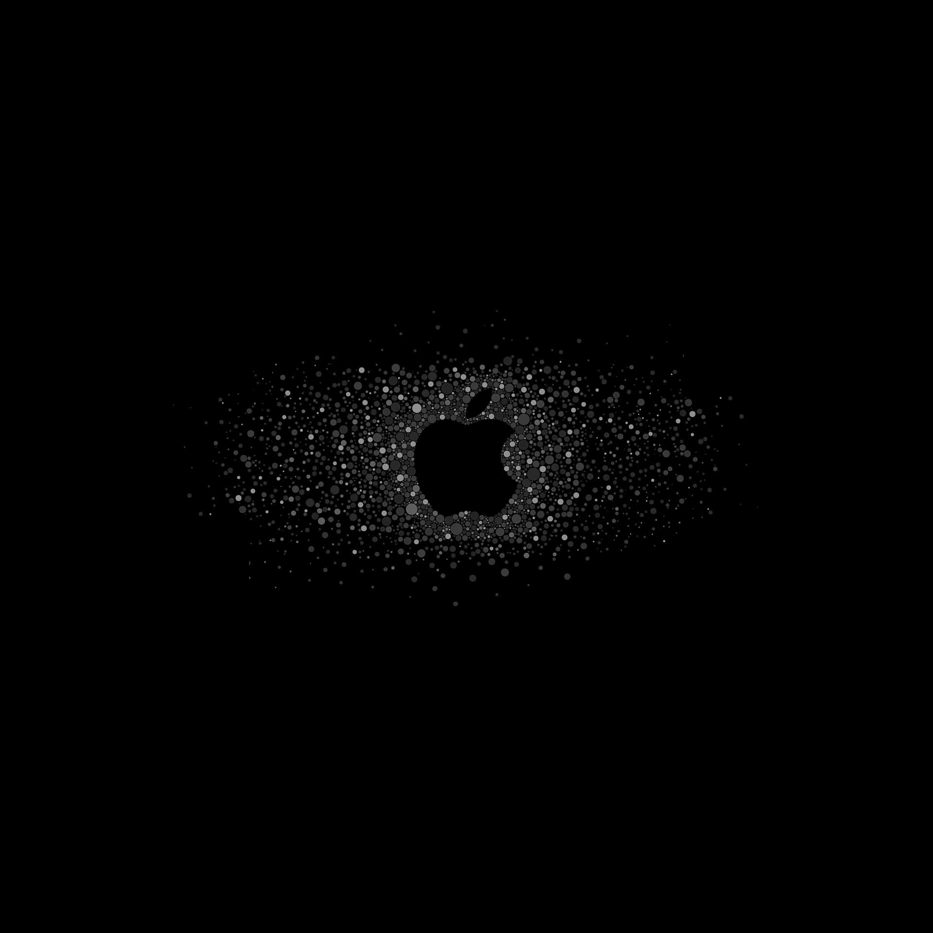 Black Apple Logo With Night Stars Wallpaper