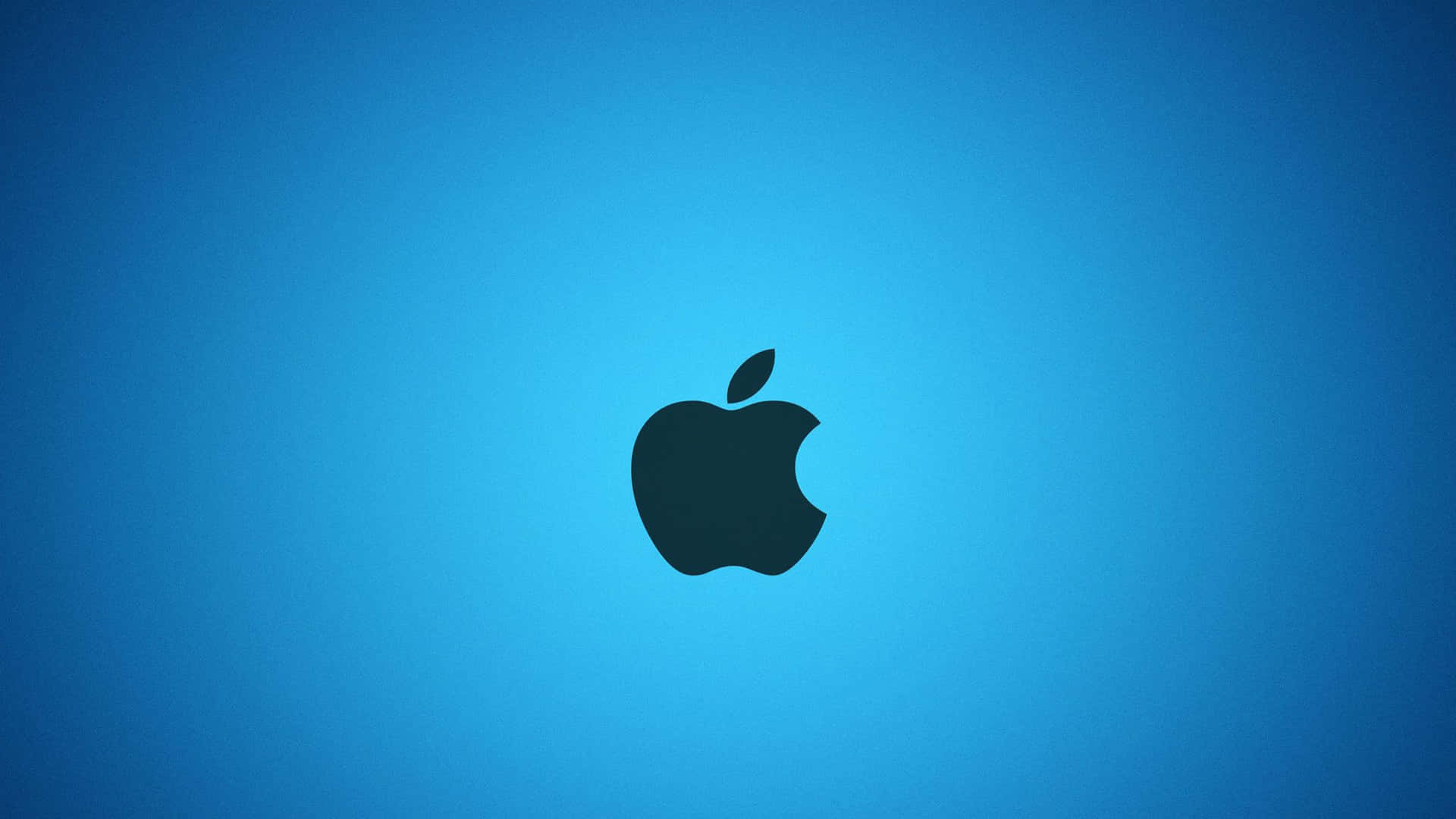 Black Apple Logo In Gradient Blue Wallpaper