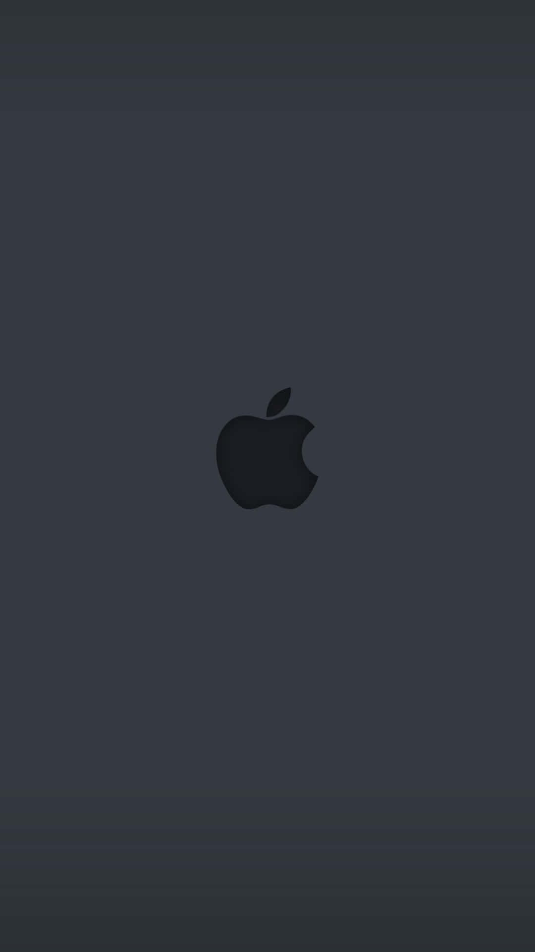 Sort Apple Logo på en enkel grå baggrund. Wallpaper