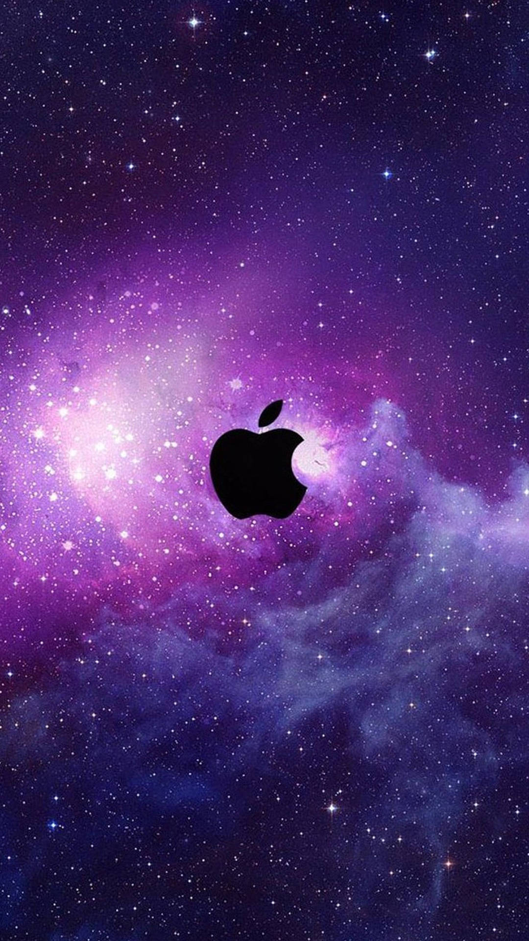Logo Apple Nero Su Spazio Iphone Sfondo
