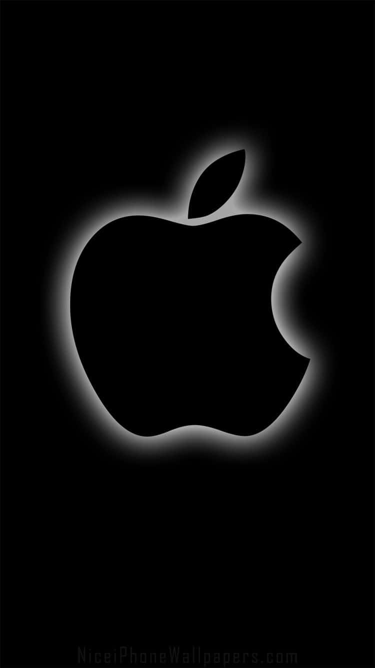 Black Apple Logo With White Lining Wallpaper
