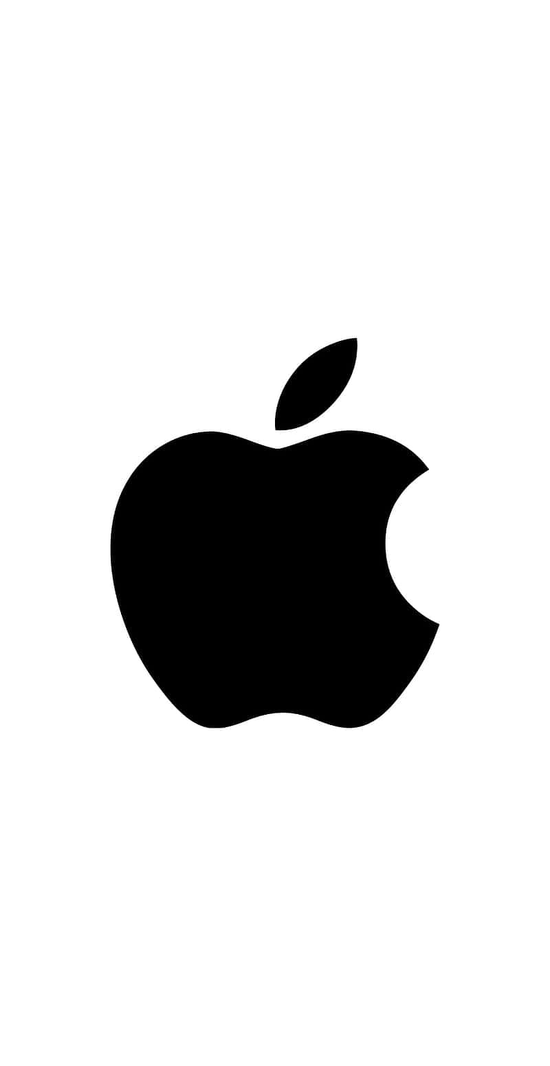 Black Apple Logo In White Wallpaper