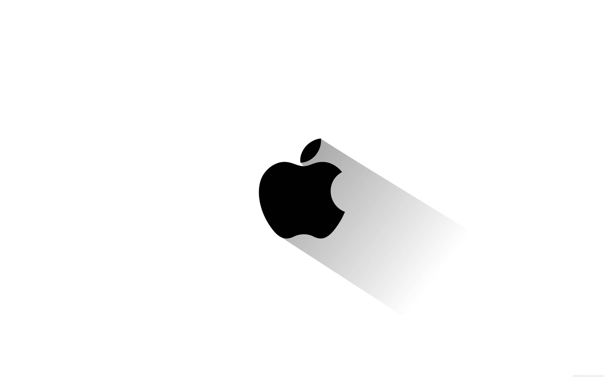 Black Apple Logo With Shadow On White Wallpaper