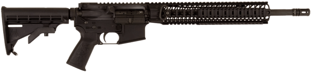 Download Black Assault Rifle Isolated | Wallpapers.com