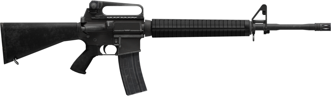 Black Assault Rifle Isolated PNG