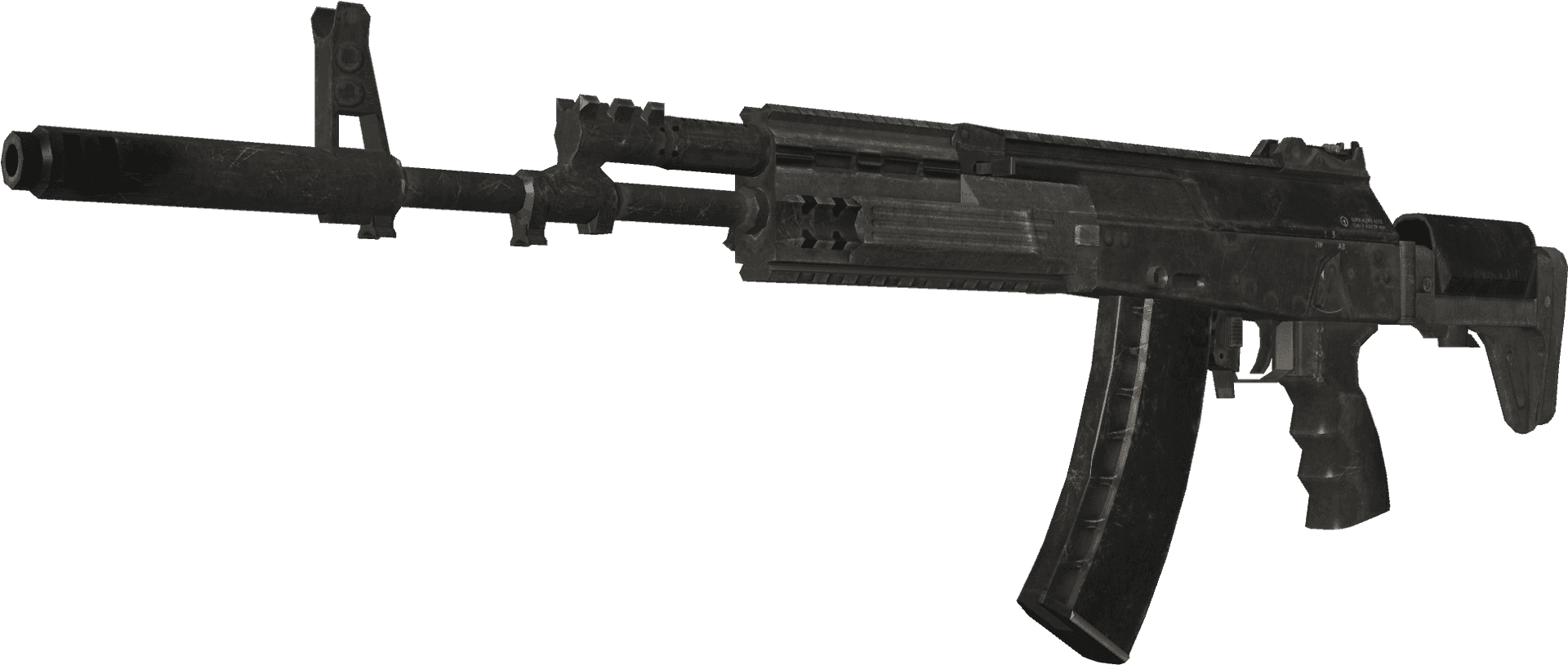 Download Black Assault Rifle Isolated | Wallpapers.com