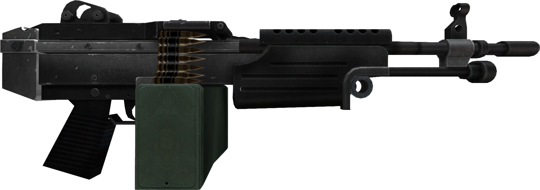 Black Assault Rifle Isolated PNG