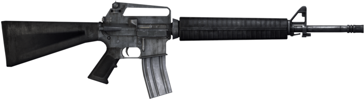 Black Assault Rifle Side View PNG