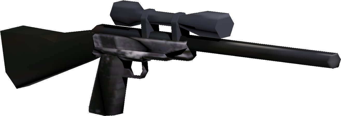Black Assault Rifle3 D Model PNG