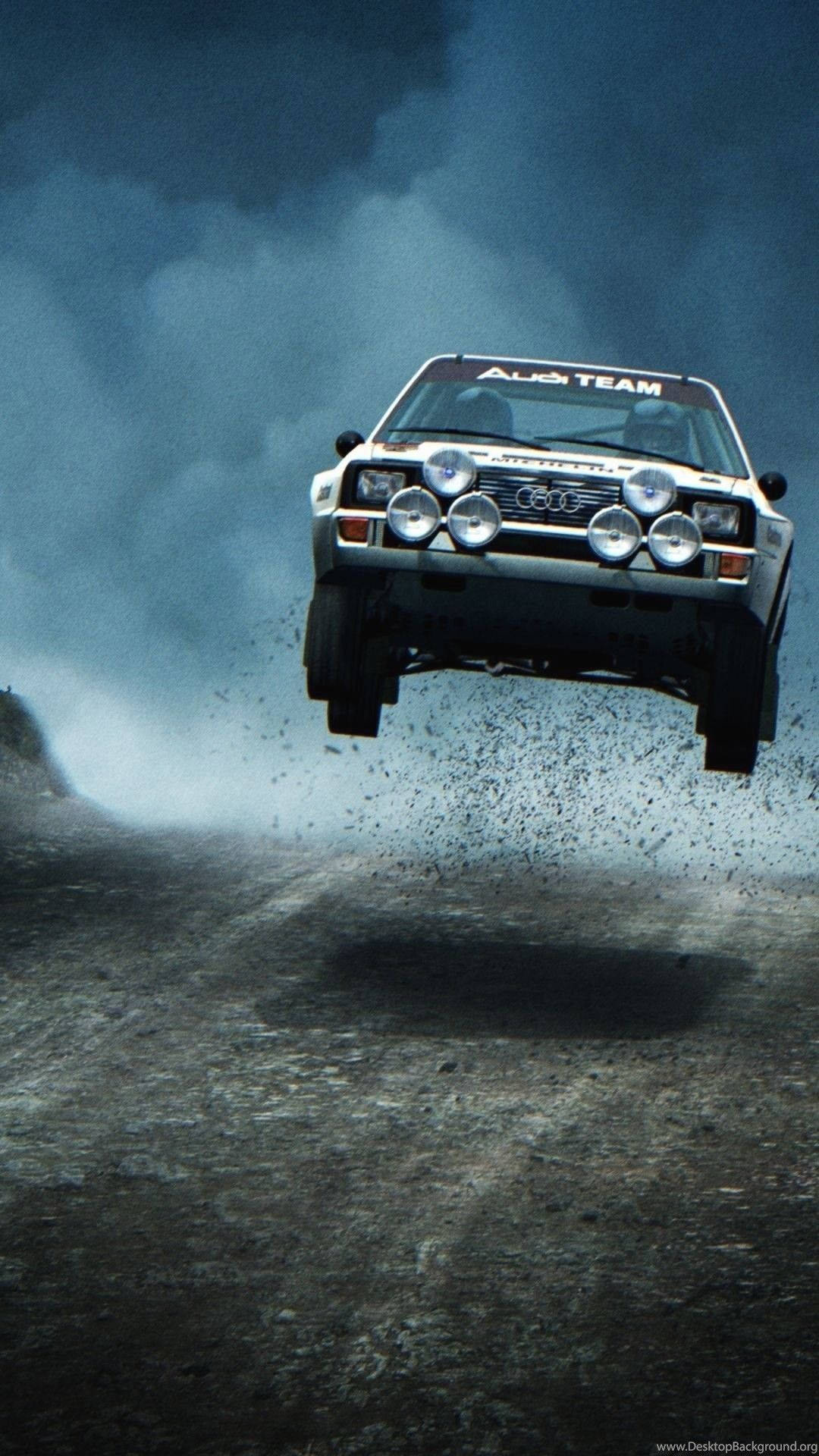 Black Audi Dirt Rally Car Iphone Background