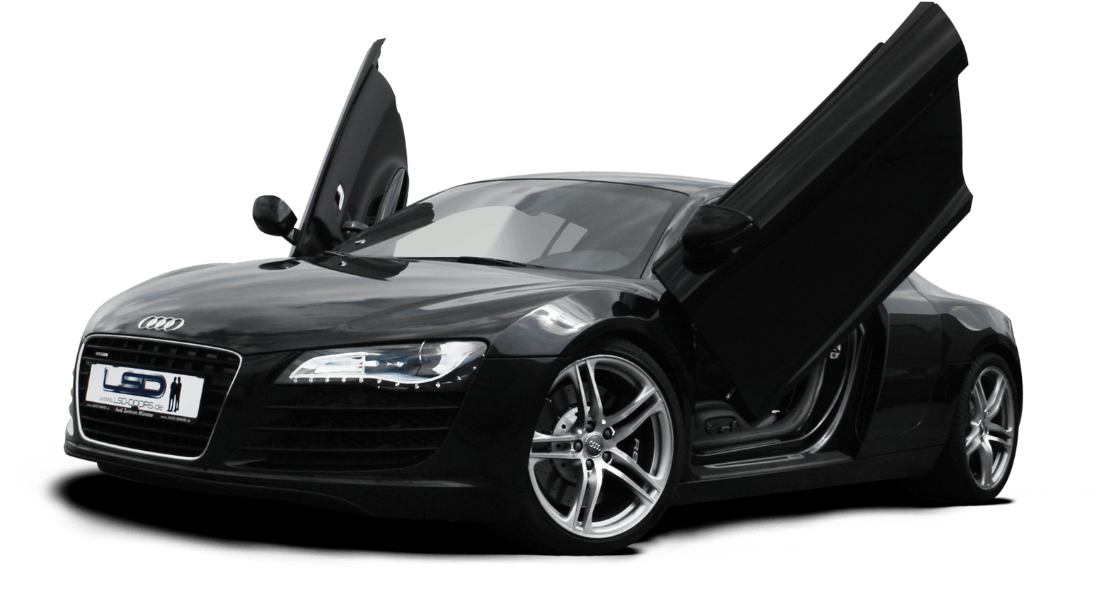 Black Audi R8 With Open Doors PNG