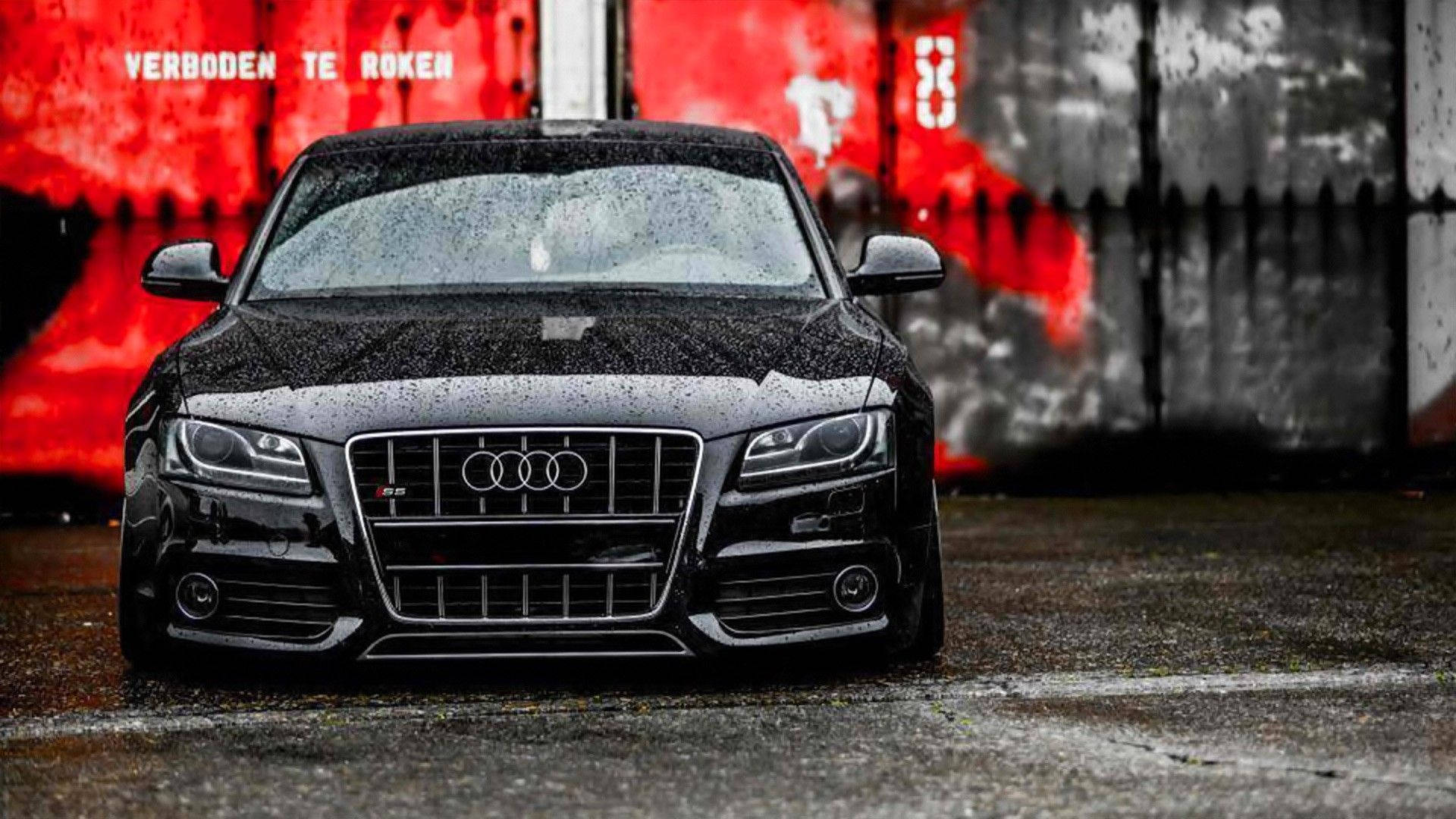 Black Audi RS5 Street Photography Wallpaper