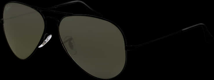 Black Aviator Sunglasses Isolated PNG