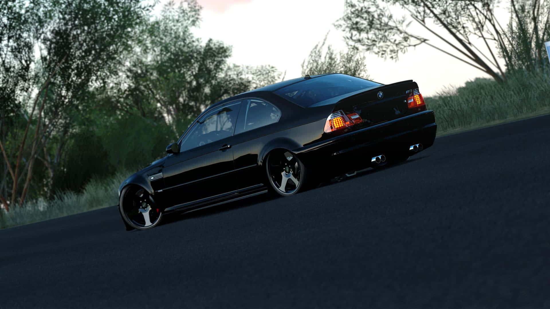 Black B M W E36 Coupe Twilight Drive Wallpaper