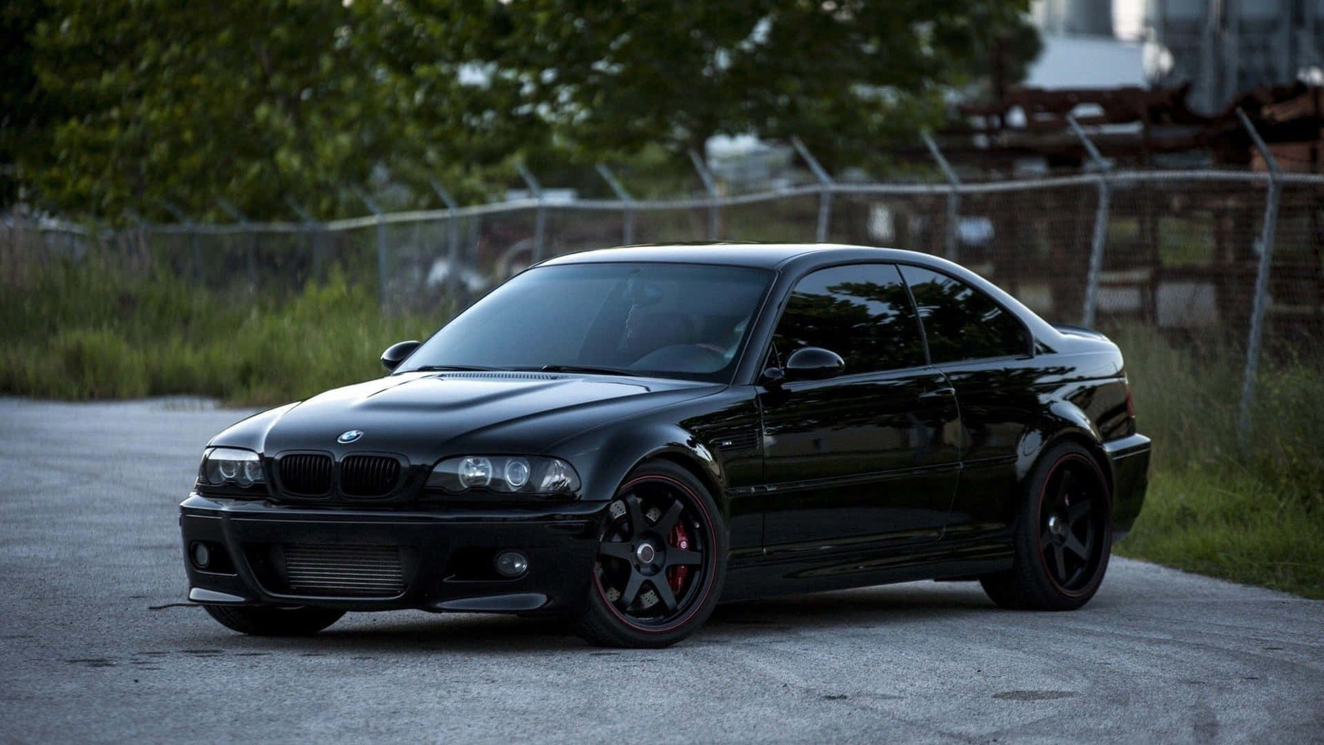 Black B M W E46 Coupe Urban Backdrop Wallpaper