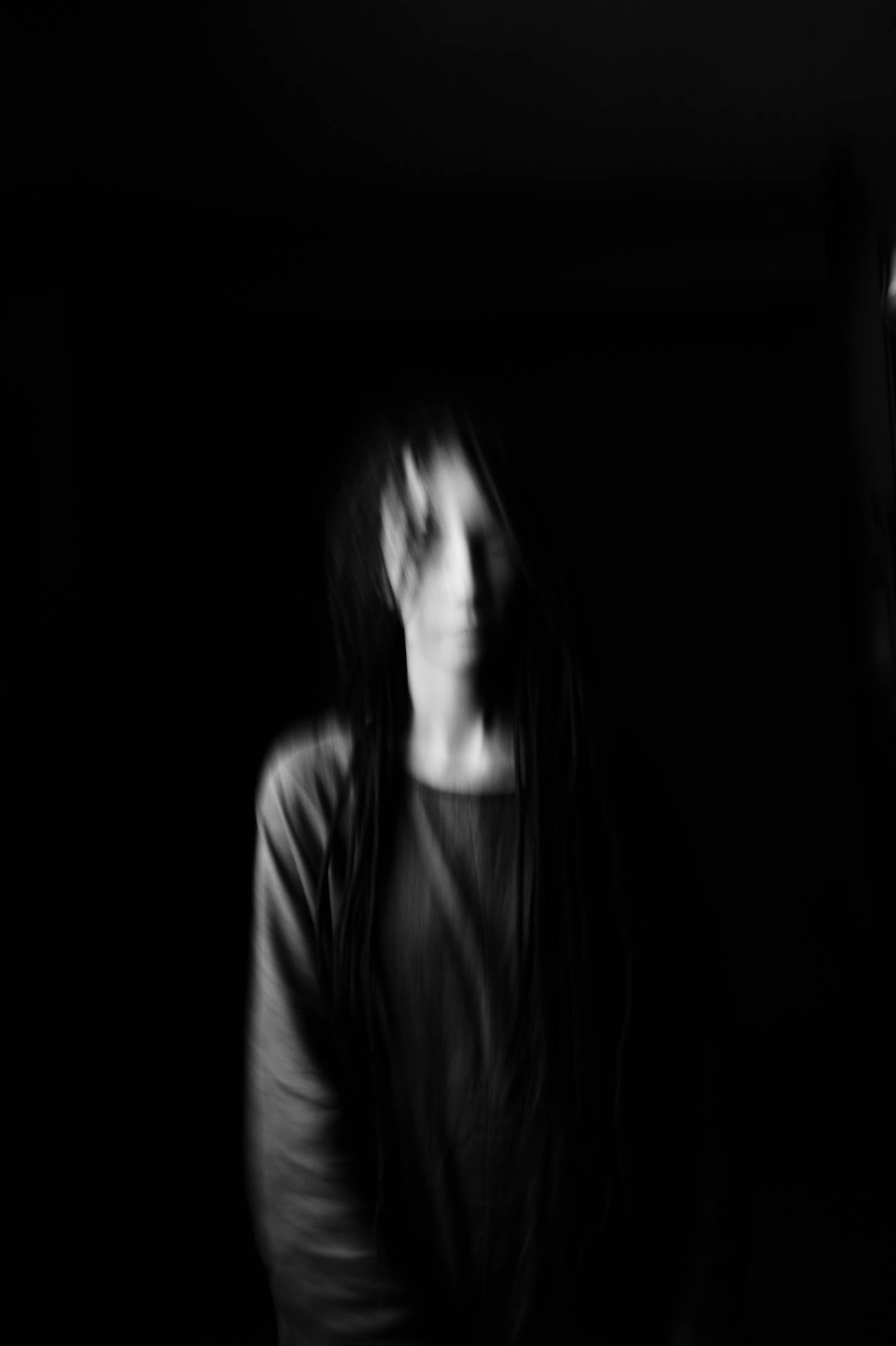 Black Background Blurred Woman