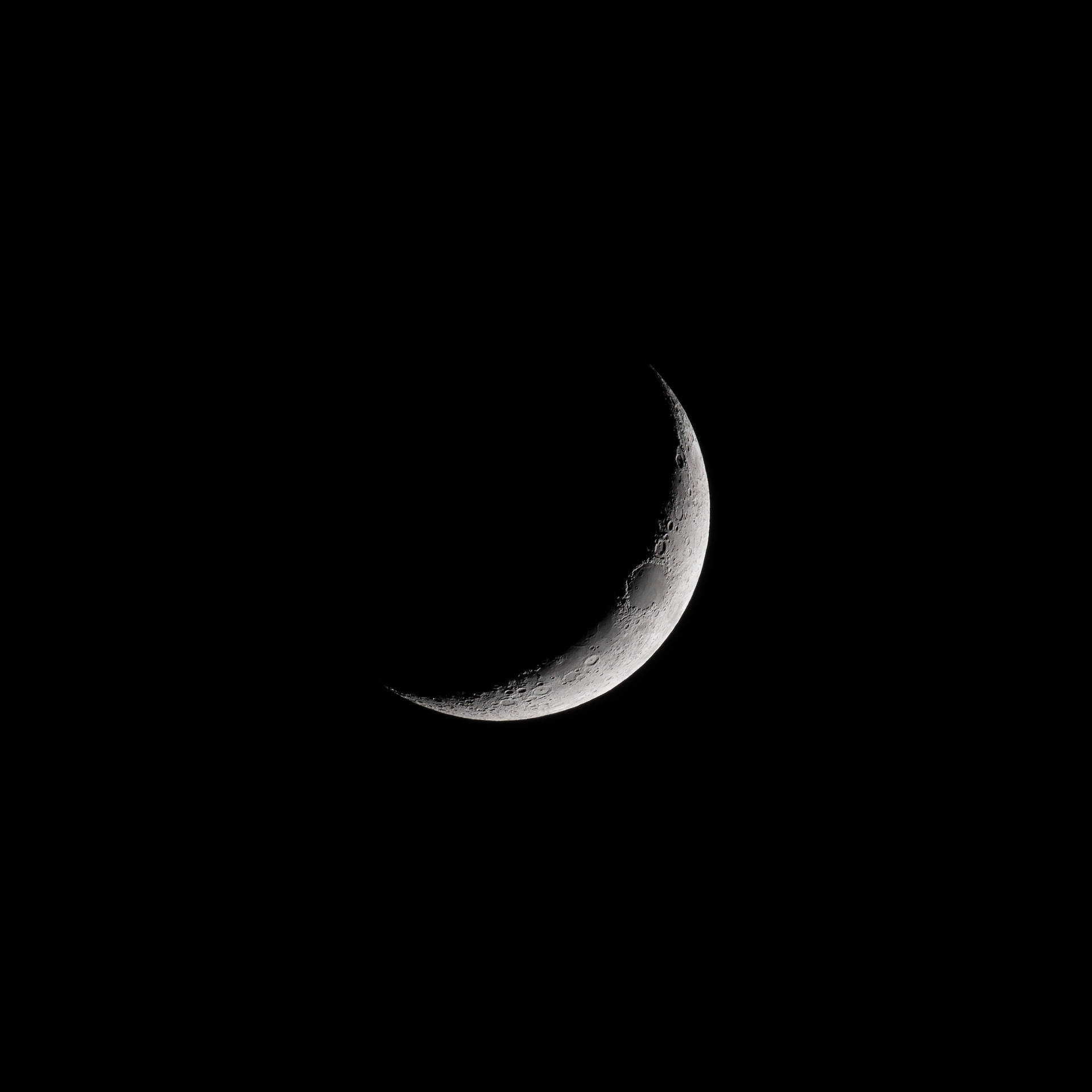Black Background For A Crescent Moon Wallpaper
