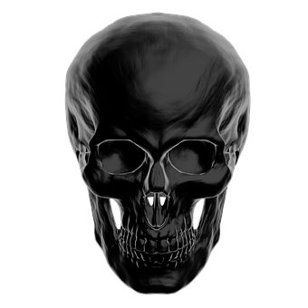 Black Background Human Skull PNG