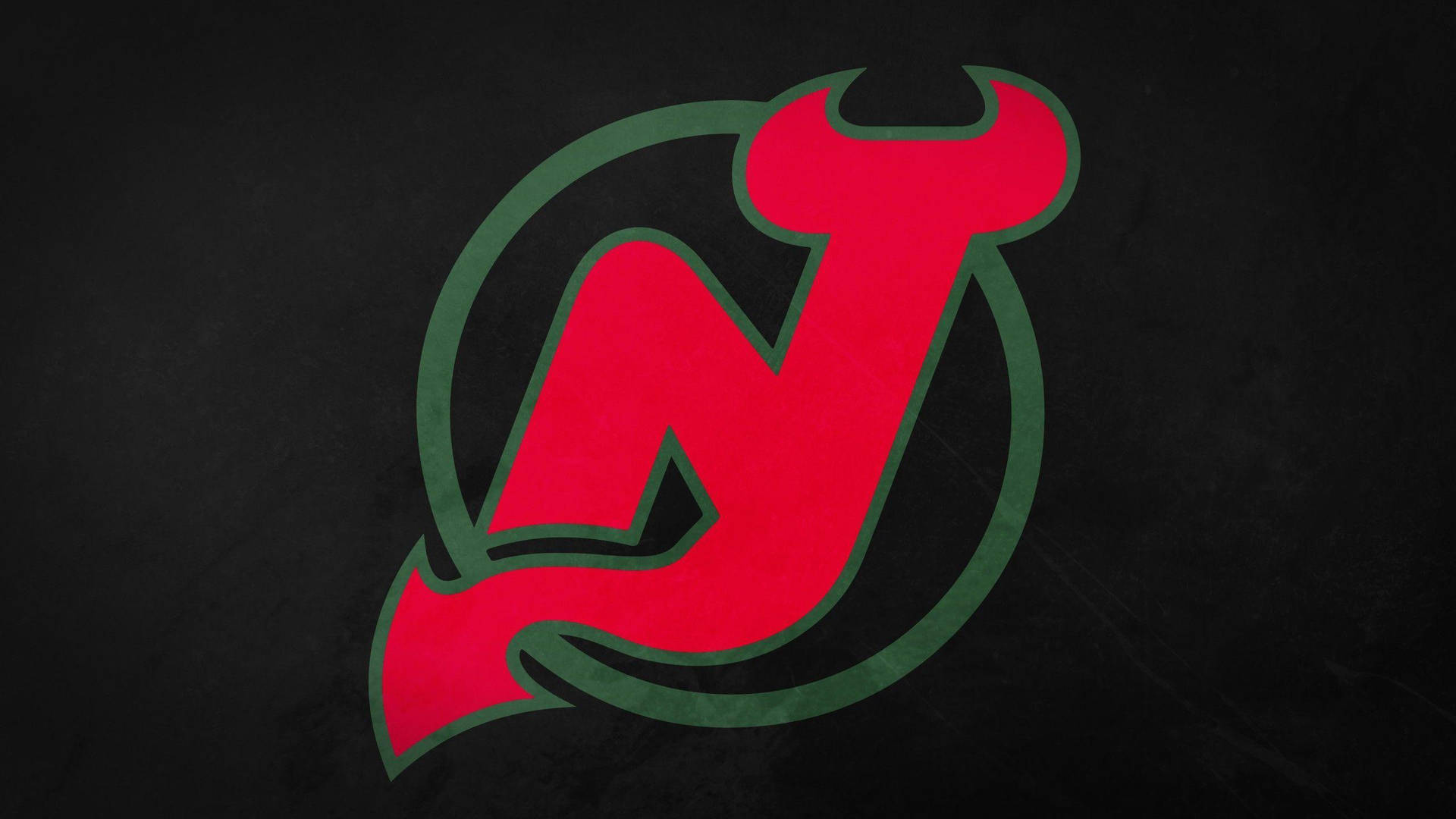 Fundopreto Com O Logo Do New Jersey Devils. Papel de Parede