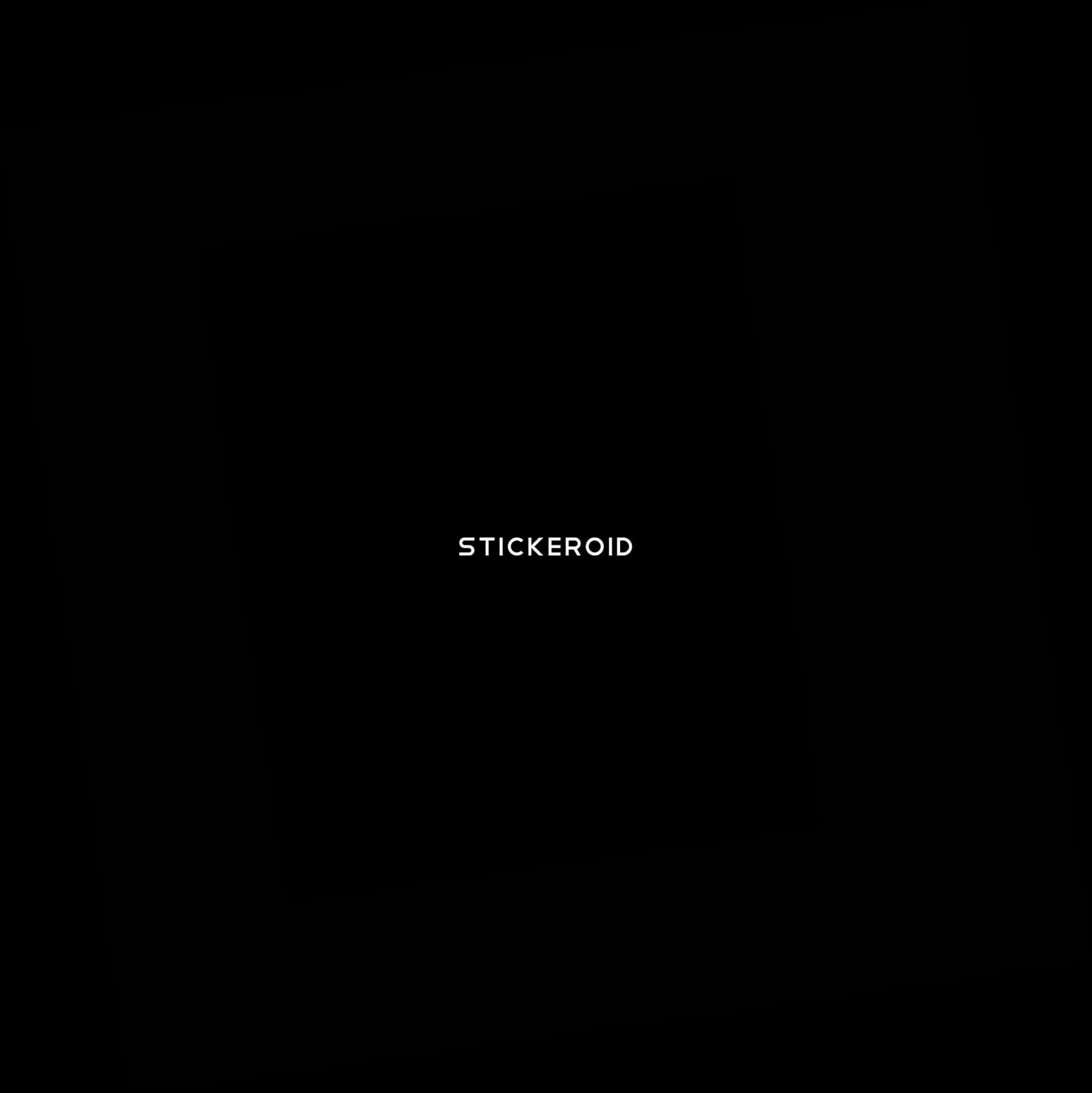 Black Background Stickeroid Text PNG