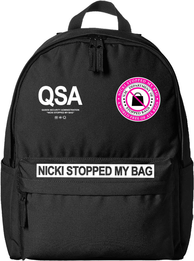 Black Backpack Q S A Nicki Stopped My Bag PNG