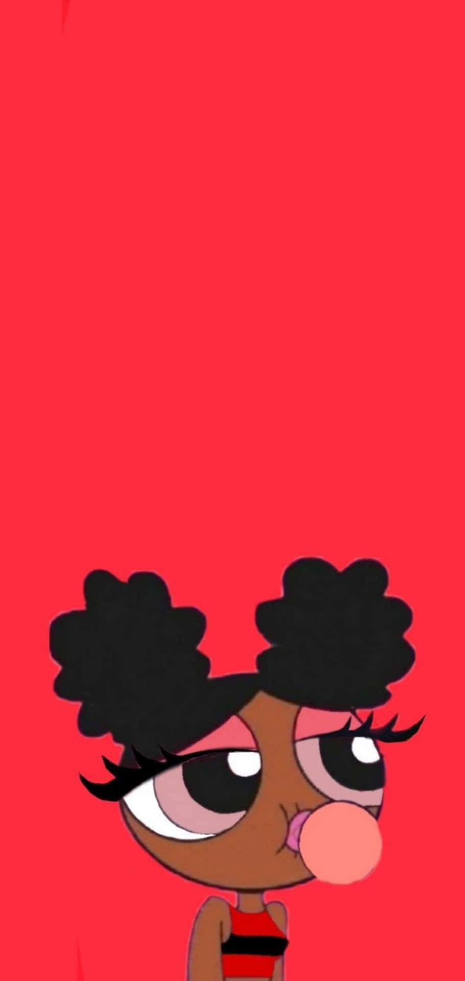 A Cartoon Girl With A Red Background Wallpaper