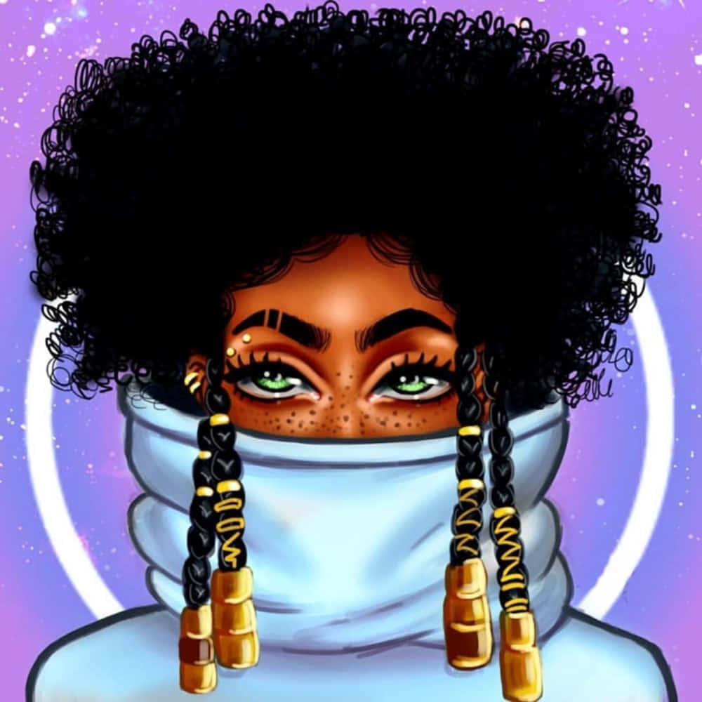 A Black Girl With Afro Hair And A Necklace Wallpaper