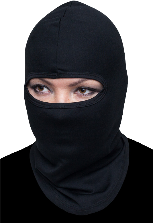 Black Balaclava Face Covering PNG