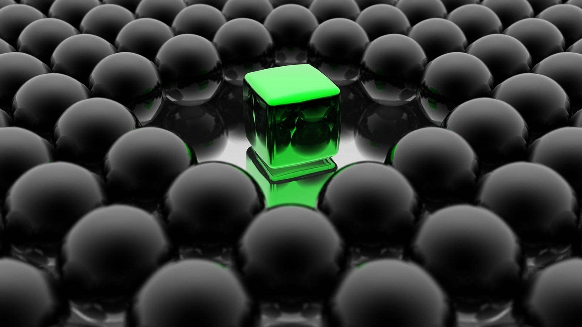 Sorte bolde grøn kube Wallpaper