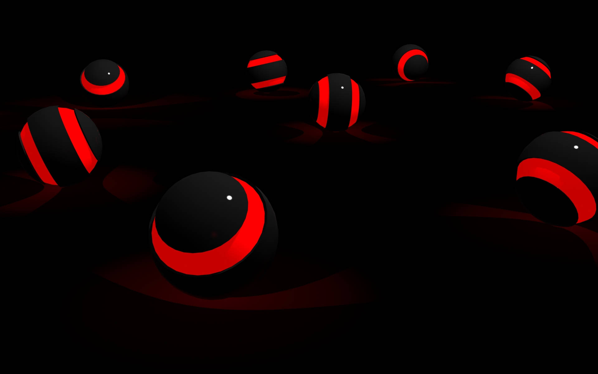 Black Balls With Cool Red Lights