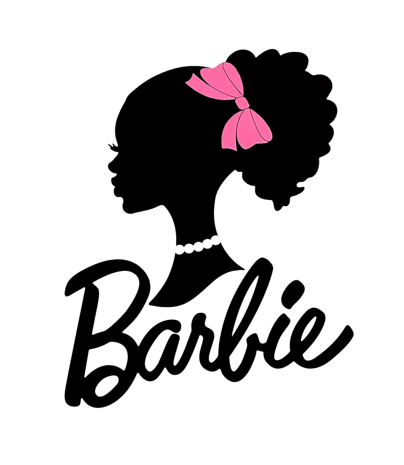 Black Barbie Silhouette Graphic Wallpaper