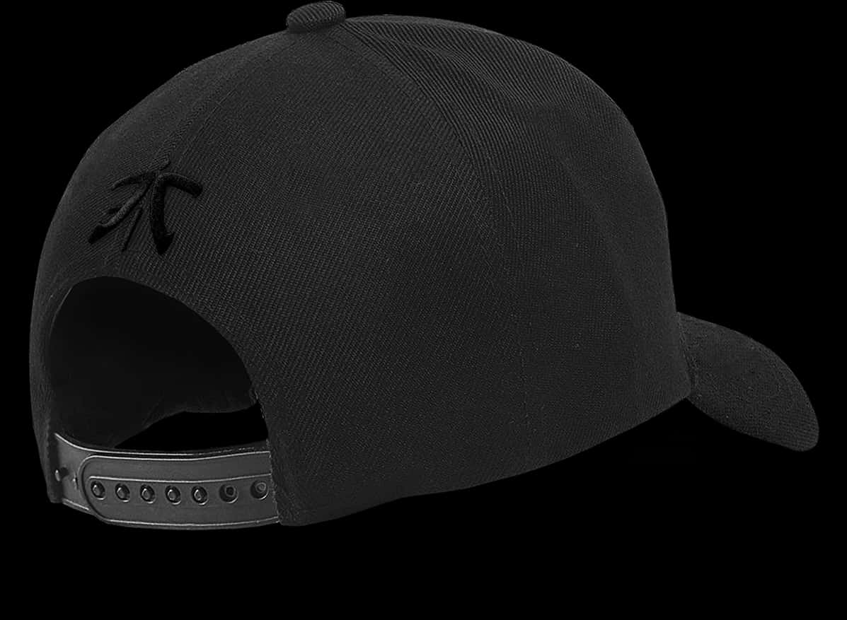 Black Baseball Cap Back View PNG