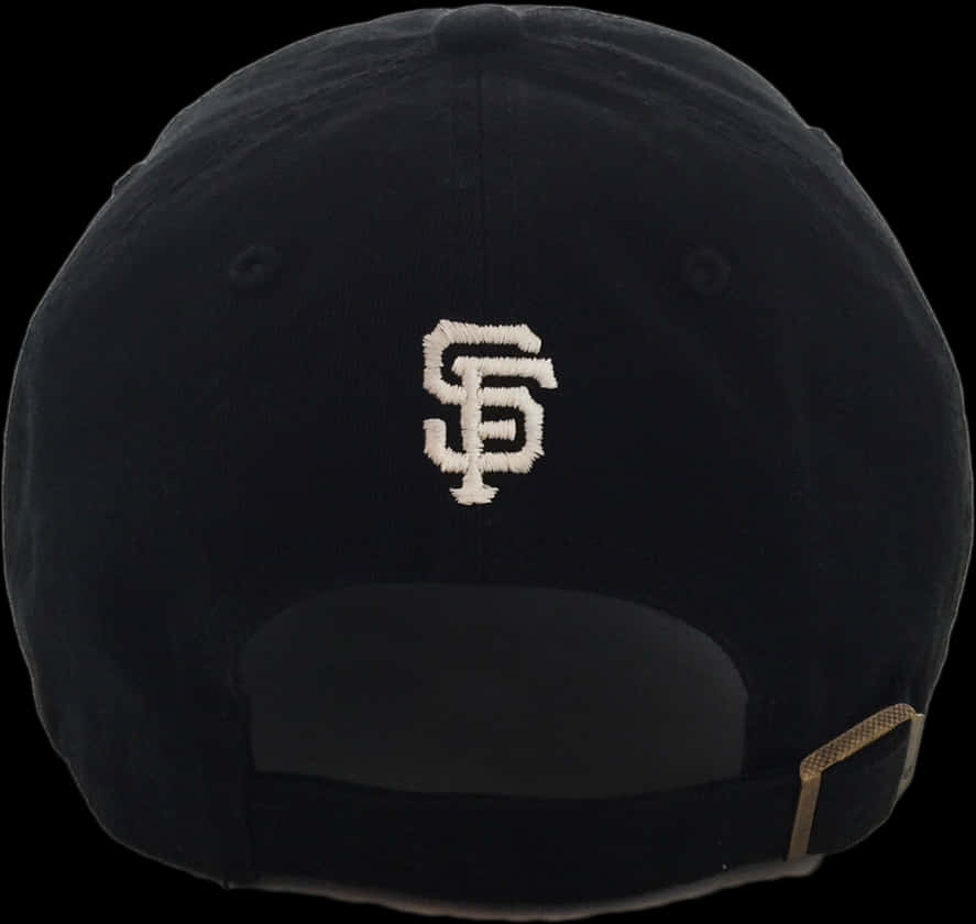Black Baseball Cap S F Logo PNG