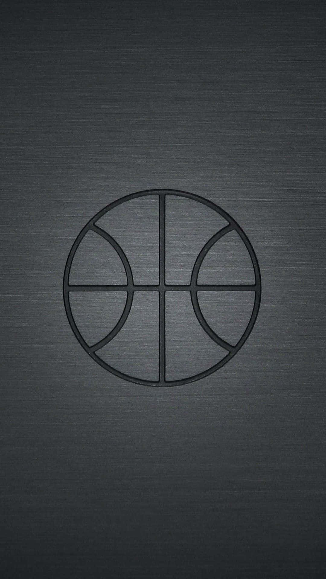 Logotipoincrustado En Baloncesto Negro. Fondo de pantalla