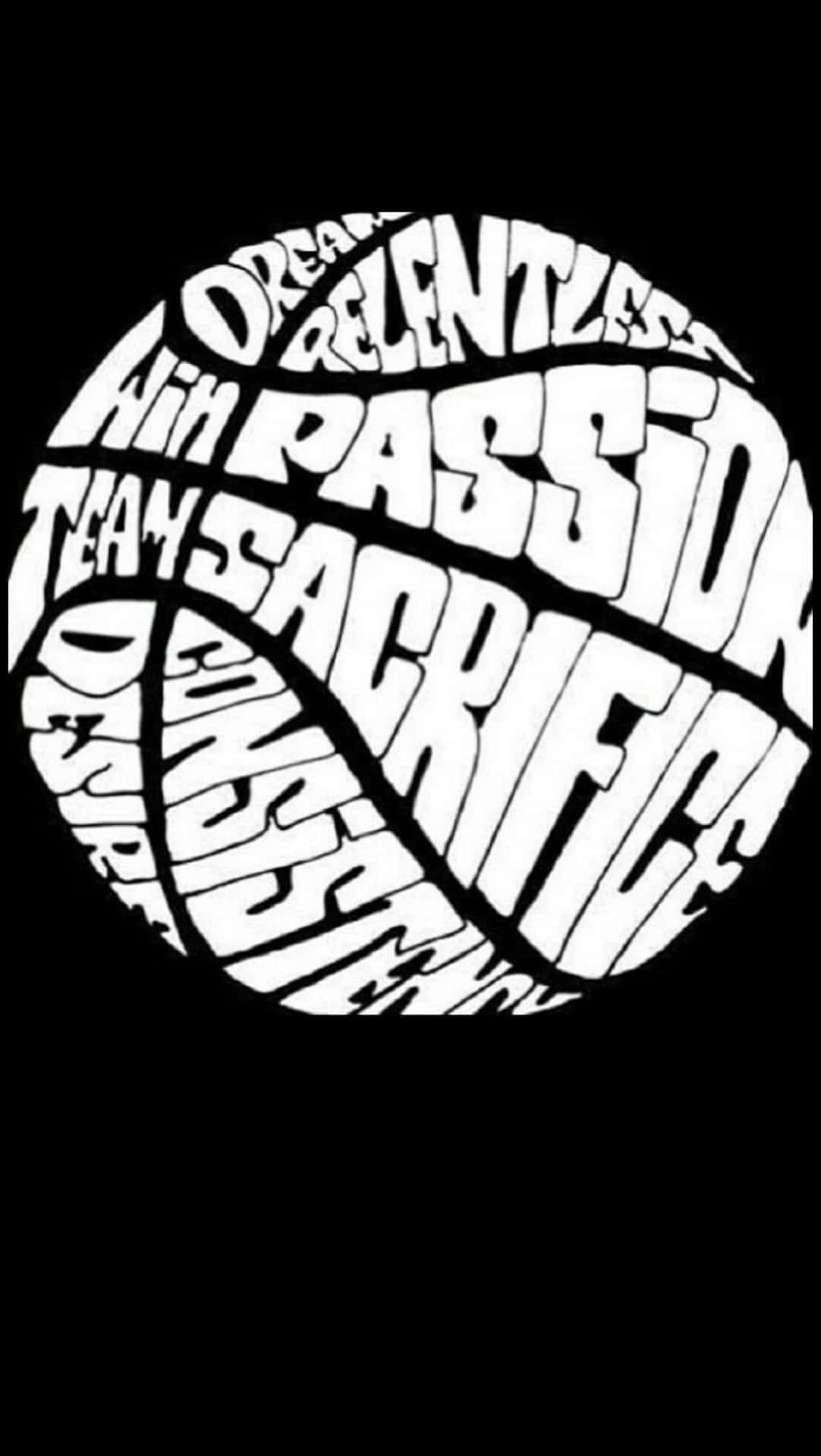 Black Basketball Doodle Typography Wallpaper