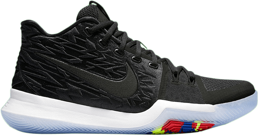 Black Basketball Shoe Multicolor Sole PNG