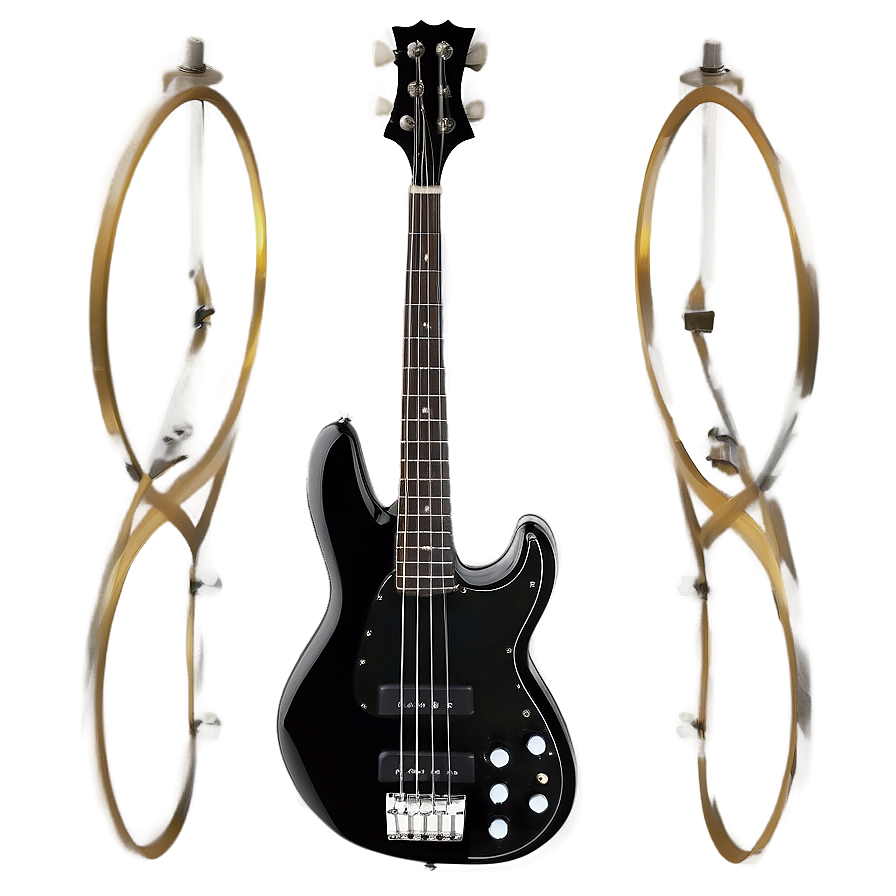 Black Bass Guitar Png Wqb PNG