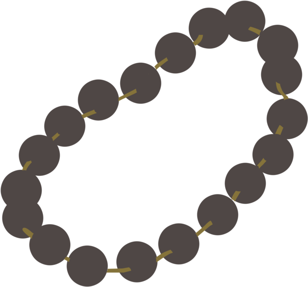 Black Bead Necklace Clipart PNG