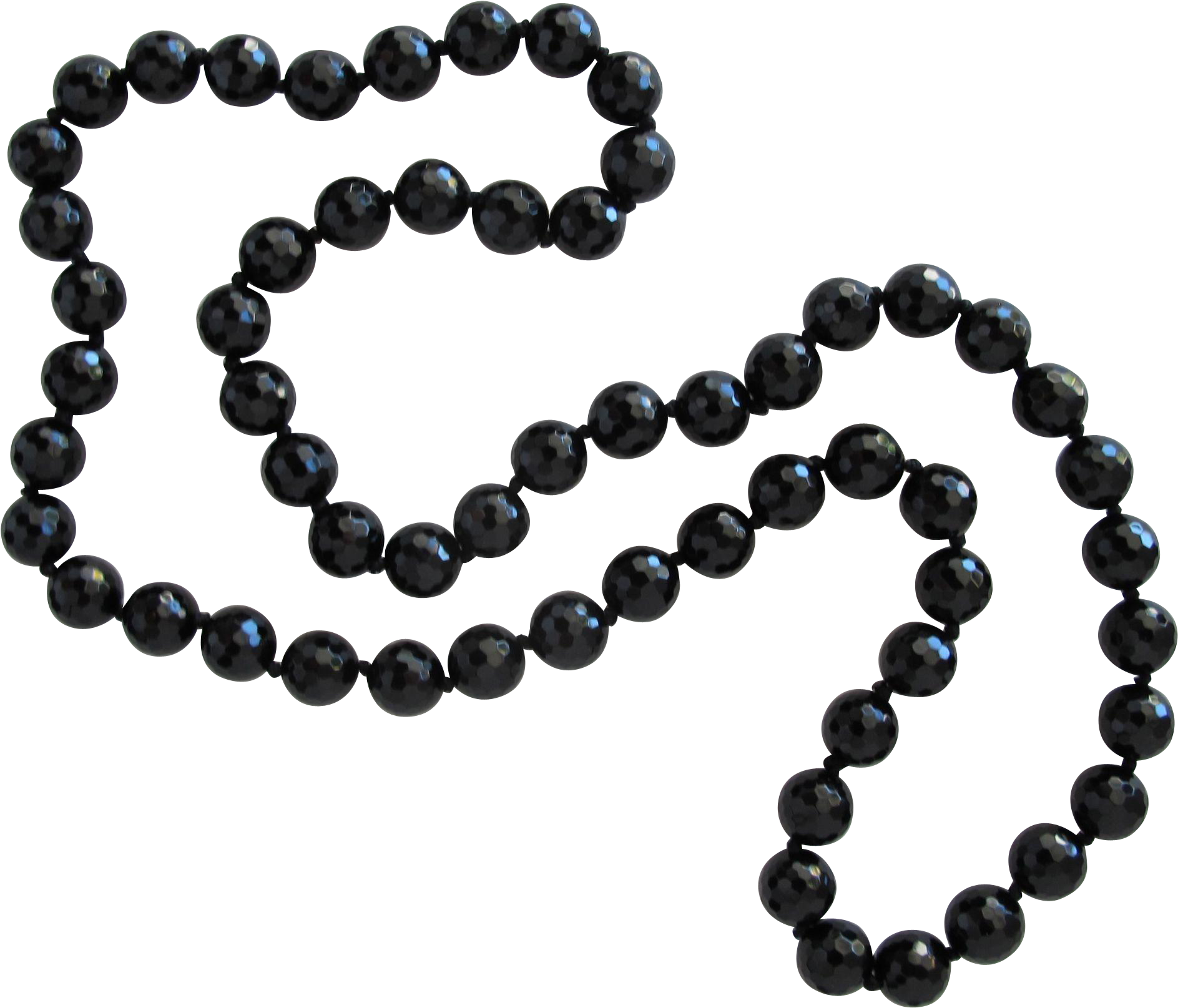 Black Beaded Necklace Design PNG
