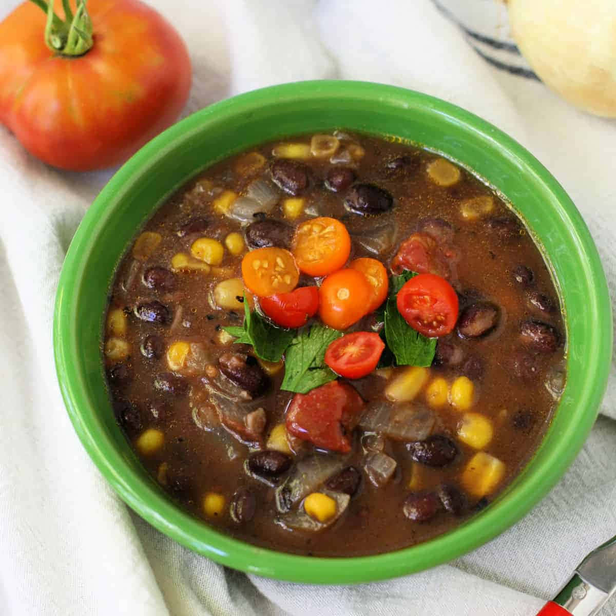 Enjoy a comforting bowl of black bean soup! Wallpaper